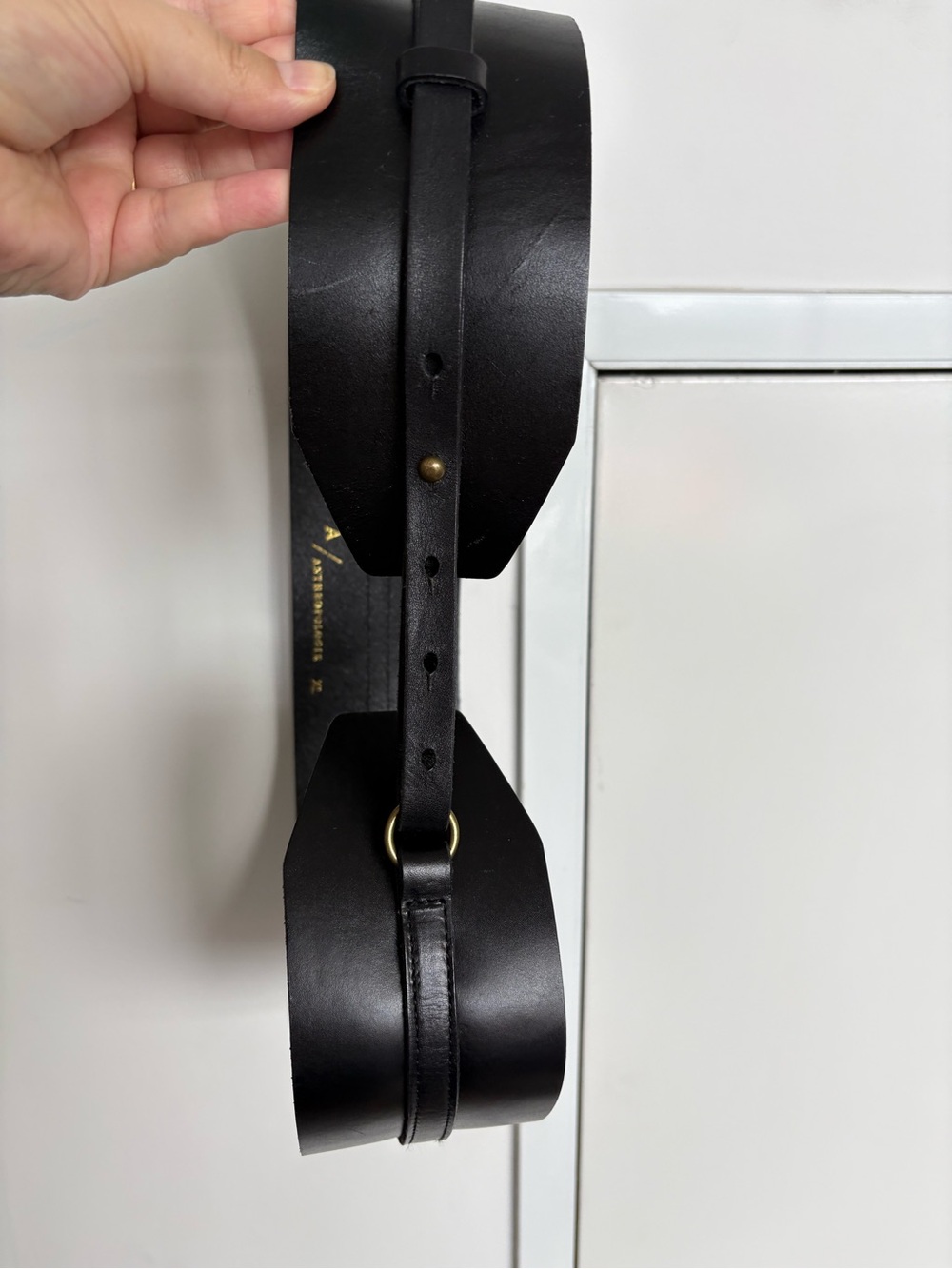 Anthropologie Wide Black Leather Waist Belt